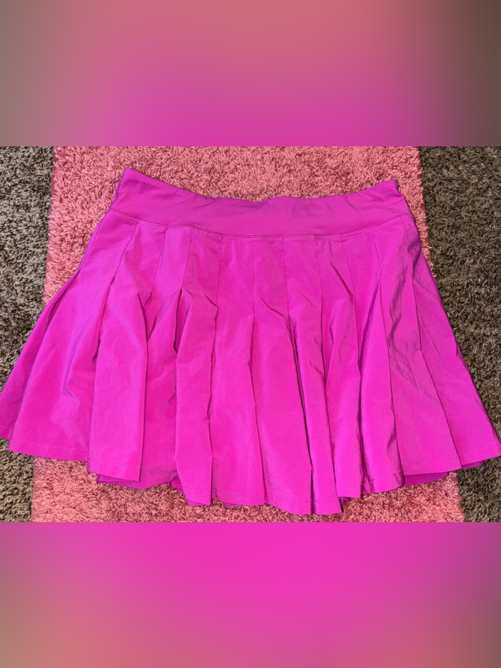 Bright Pink Pleated Women's Skirt